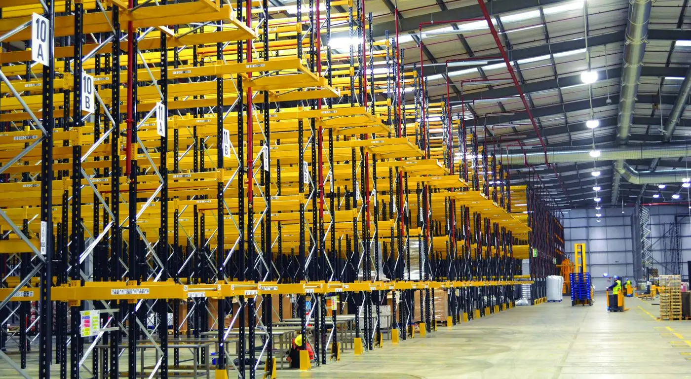 High-bay racking inside the DHL Ferrero Rocher distribution centre