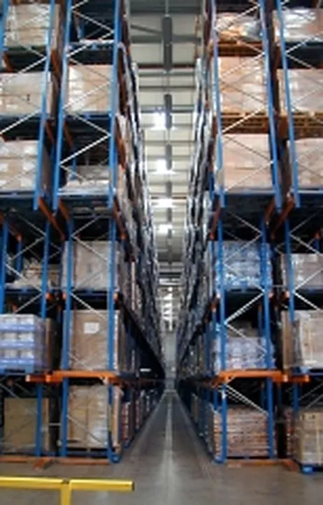 High-bay racking inside the Gillette warehouse