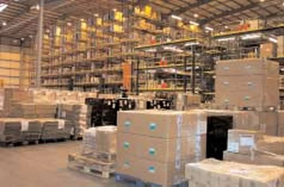 Racked pallet storage inside the Healthcare Logistics warehouse
