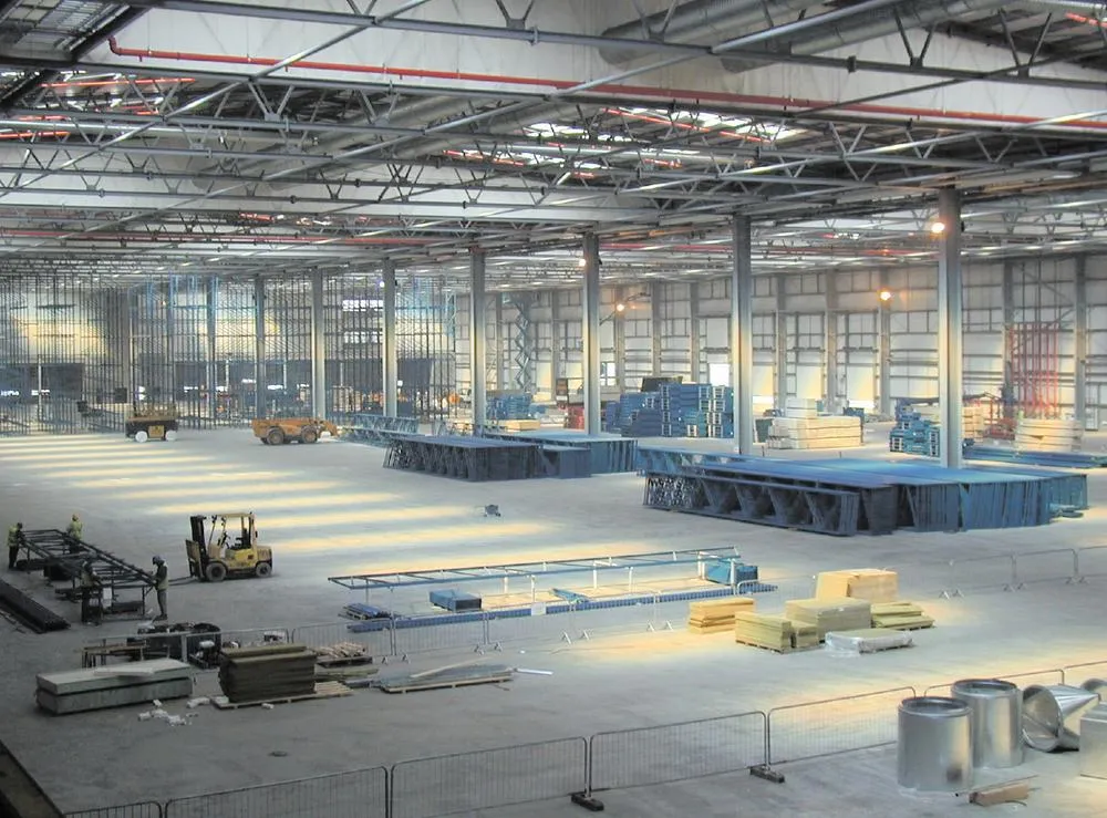 Main warehouse floor of the Sainsbury's distribution centre during construction